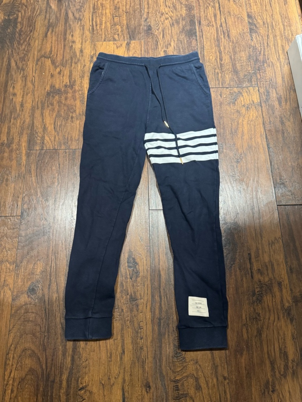 Thom Browne Navy Sweatshirt with Red and White Trim